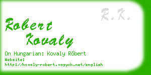 robert kovaly business card